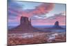 Sunrise, West Mitten Butte on left and East Mitten Butte on right, Monument Valley Navajo Tribal Pa-Richard Maschmeyer-Mounted Photographic Print