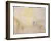 Sunrise, with a Boat Between Headlands-J. M. W. Turner-Framed Giclee Print