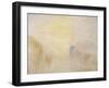 Sunrise, with a Boat Between Headlands-J. M. W. Turner-Framed Giclee Print