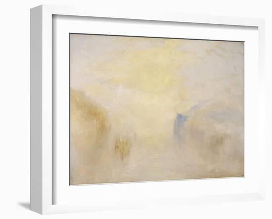 Sunrise, with a Boat Between Headlands-J. M. W. Turner-Framed Giclee Print