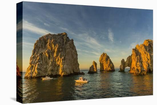 Sunrise with Fishing Boats at Land's End, Cabo San Lucas, Baja California Sur-Michael Nolan-Stretched Canvas
