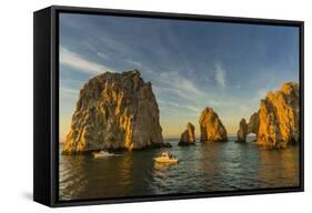 Sunrise with Fishing Boats at Land's End, Cabo San Lucas, Baja California Sur-Michael Nolan-Framed Stretched Canvas