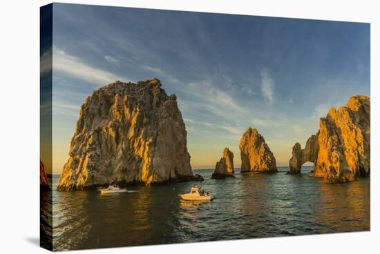 Sunrise with Fishing Boats at Land's End, Cabo San Lucas, Baja California Sur-Michael Nolan-Stretched Canvas
