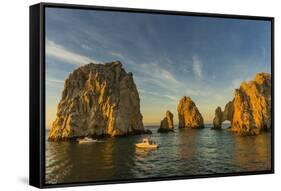 Sunrise with Fishing Boats at Land's End, Cabo San Lucas, Baja California Sur-Michael Nolan-Framed Stretched Canvas