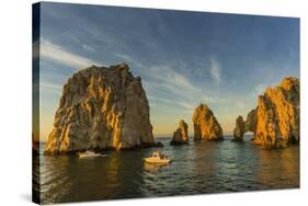 Sunrise with Fishing Boats at Land's End, Cabo San Lucas, Baja California Sur-Michael Nolan-Stretched Canvas