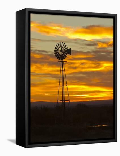 Sunrise with Windmill, Cimarron, New Mexico, USA-Maresa Pryor-Framed Stretched Canvas