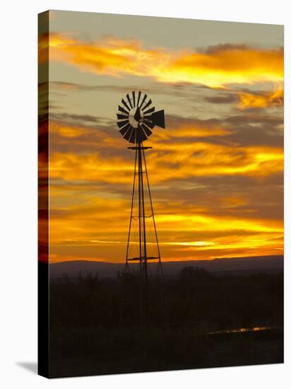 Sunrise with Windmill, Cimarron, New Mexico, USA-Maresa Pryor-Stretched Canvas