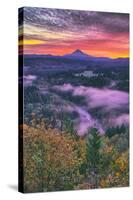 Sunrise World at Mount Hood, Fog at Sandy River Oregon-Vincent James-Stretched Canvas