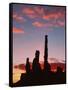 Sunrise, Yei Bi Chei and the Totem Pole, Monument Valley, Arizona-Michel Hersen-Framed Stretched Canvas