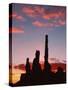 Sunrise, Yei Bi Chei and the Totem Pole, Monument Valley, Arizona-Michel Hersen-Stretched Canvas