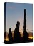 Sunrise, Yei Bi Chei and Totem Pole, Monument Valley, Arizona-Michel Hersen-Stretched Canvas