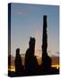 Sunrise, Yei Bi Chei and Totem Pole, Monument Valley, Arizona-Michel Hersen-Stretched Canvas