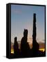 Sunrise, Yei Bi Chei and Totem Pole, Monument Valley, Arizona-Michel Hersen-Framed Stretched Canvas