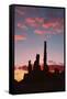 Sunrise, Yei Bi Chei and Totem Pole, Monument Valley, Arizona-Michel Hersen-Framed Stretched Canvas