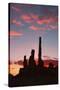 Sunrise, Yei Bi Chei and Totem Pole, Monument Valley, Arizona-Michel Hersen-Stretched Canvas