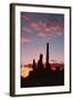 Sunrise, Yei Bi Chei and Totem Pole, Monument Valley, Arizona-Michel Hersen-Framed Photographic Print