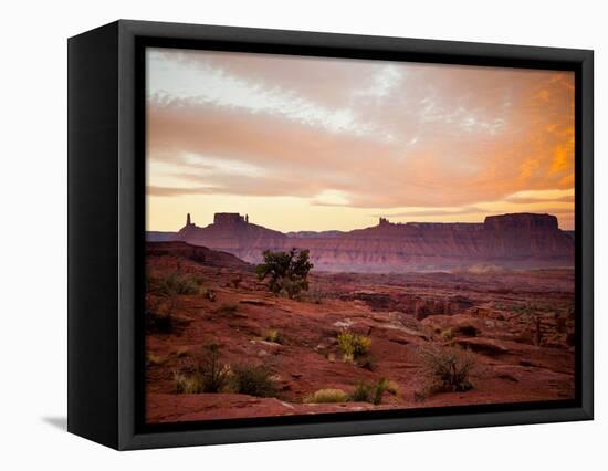 Sunrises in the Moab Desert - Viewed from the Fisher Towers - Moab, Utah-Dan Holz-Framed Stretched Canvas