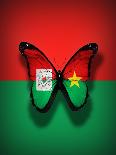Burkina Faso Flag Butterfly, Isolated On Flag Background-suns_luck-Art Print
