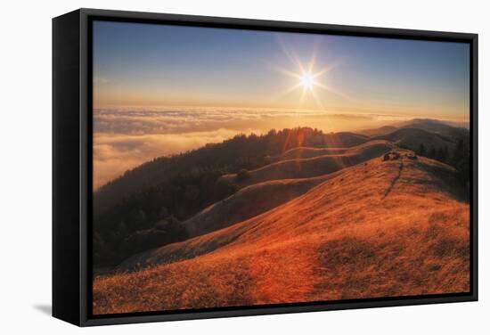 Sunscape Above the Fog at Mount Tamalpais-null-Framed Stretched Canvas