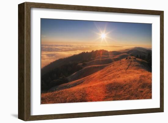 Sunscape Above the Fog at Mount Tamalpais-null-Framed Photographic Print