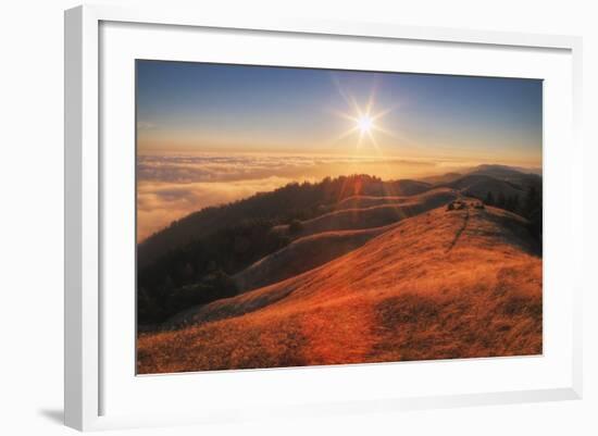 Sunscape Above the Fog at Mount Tamalpais-null-Framed Photographic Print