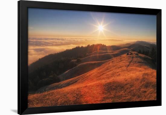 Sunscape Above the Fog at Mount Tamalpais-null-Framed Photographic Print