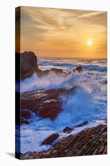 Sunscape Splash at Montaña de Oro State Park-null-Stretched Canvas