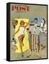 "Sunscreen?" Saturday Evening Post Cover, August 16, 1958-Kurt Ard-Framed Stretched Canvas