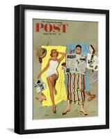 "Sunscreen?" Saturday Evening Post Cover, August 16, 1958-Kurt Ard-Framed Giclee Print