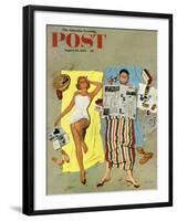 "Sunscreen?" Saturday Evening Post Cover, August 16, 1958-Kurt Ard-Framed Giclee Print