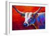 Sunset Ablaze Longhorn-Marion Rose-Framed Giclee Print