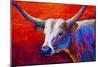 Sunset Ablaze Longhorn-Marion Rose-Mounted Giclee Print