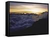 Sunset Above the Clouds, Kilimanjaro-Michael Brown-Framed Stretched Canvas