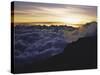 Sunset Above the Clouds, Kilimanjaro-Michael Brown-Stretched Canvas