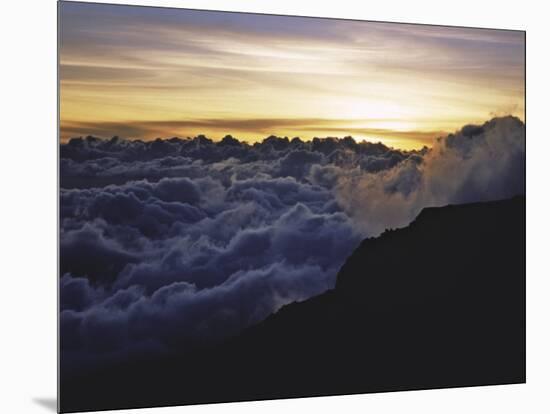 Sunset Above the Clouds, Kilimanjaro-Michael Brown-Mounted Premium Photographic Print