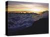 Sunset Above the Clouds, Kilimanjaro-Michael Brown-Stretched Canvas