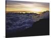 Sunset Above the Clouds, Kilimanjaro-Michael Brown-Stretched Canvas