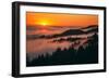 Sunset Above the Fog San Francisco Bay Area Mount Tamalpais-Vincent James-Framed Premium Photographic Print