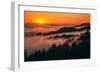 Sunset Above the Fog San Francisco Bay Area Mount Tamalpais-Vincent James-Framed Premium Photographic Print