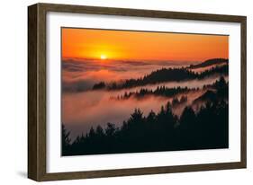 Sunset Above the Fog San Francisco Bay Area Mount Tamalpais-Vincent James-Framed Photographic Print