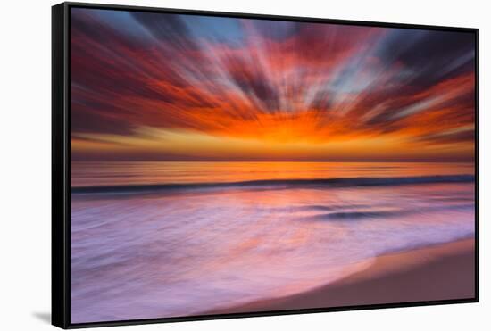 Sunset Abstract from Tamarack Beach in Carlsbad, Ca-Andrew Shoemaker-Framed Stretched Canvas