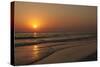 Sunset across Quiet Surf, Crescent Beach, Sarasota, Florida, USA-Bernard Friel-Stretched Canvas