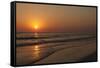 Sunset across Quiet Surf, Crescent Beach, Sarasota, Florida, USA-Bernard Friel-Framed Stretched Canvas