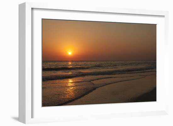 Sunset across Quiet Surf, Crescent Beach, Sarasota, Florida, USA-Bernard Friel-Framed Photographic Print