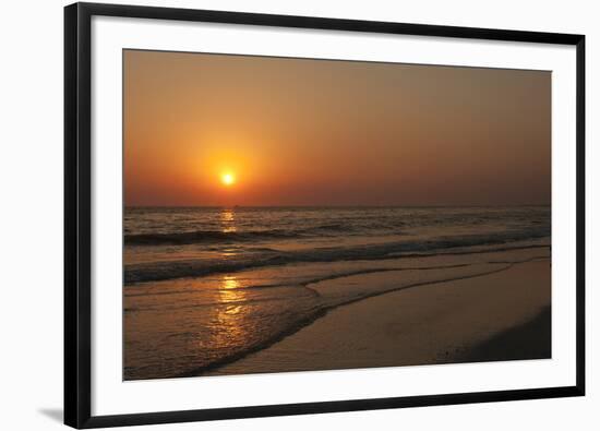 Sunset across Quiet Surf, Crescent Beach, Sarasota, Florida, USA-Bernard Friel-Framed Photographic Print