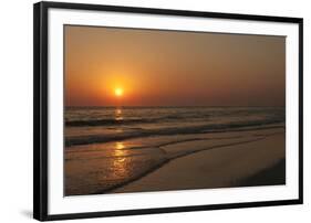 Sunset across Quiet Surf, Crescent Beach, Sarasota, Florida, USA-Bernard Friel-Framed Photographic Print