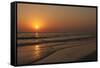 Sunset across Quiet Surf, Crescent Beach, Sarasota, Florida, USA-Bernard Friel-Framed Stretched Canvas