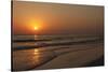 Sunset across Quiet Surf, Crescent Beach, Sarasota, Florida, USA-Bernard Friel-Stretched Canvas