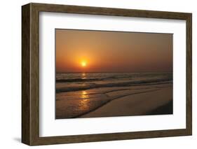 Sunset across Quiet Surf, Crescent Beach, Sarasota, Florida, USA-Bernard Friel-Framed Photographic Print