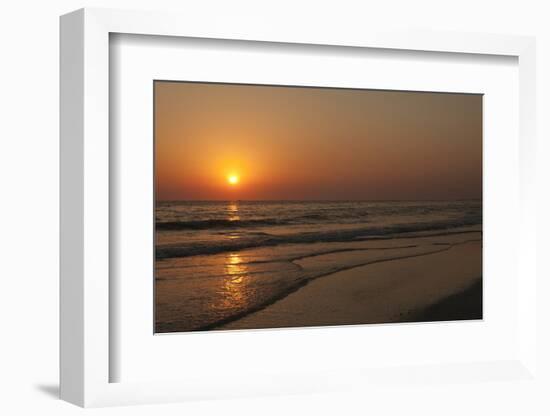 Sunset across Quiet Surf, Crescent Beach, Sarasota, Florida, USA-Bernard Friel-Framed Photographic Print